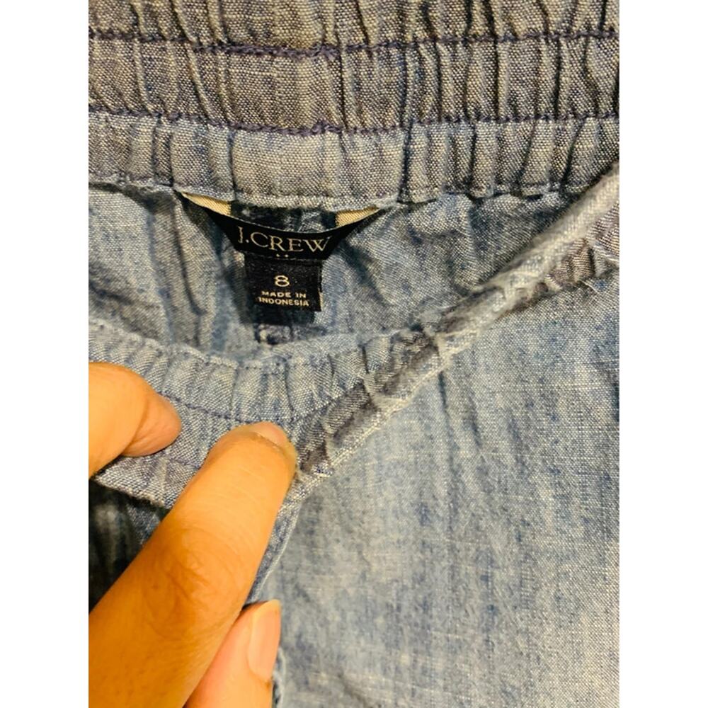 J.Crew Factory Women's Size 8 Chambray Drawstring Pants, Relaxed Fit Cotton - Picture 3 of 9